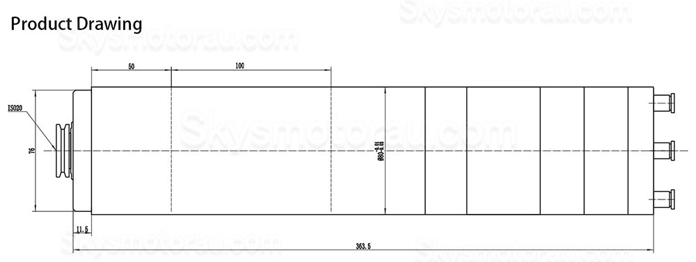 2.2KW 220V/380V Water Cooled ISO20 ATC Spindle Motor JGL80-20-24Z/2.2 0.88Nm Automatic Tool Change Spindle Motor